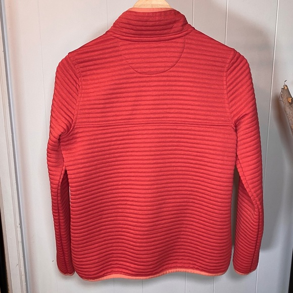 LL Bean Airlight Knit Pullover Sweater Snap Logo Quilted Pink Lightweight Pocket - Picture 5 of 11